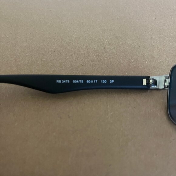 RAY BAN RB3478 004/78 60-17 130 GUNMETAL/BLK BLEND POLARIZED WRAP SUNGLASSES - Picture 9 of 10